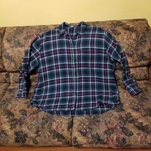 Relaxed fit/oversize plaid flannel, cotton shirt/shacket Old Navy XL, green +